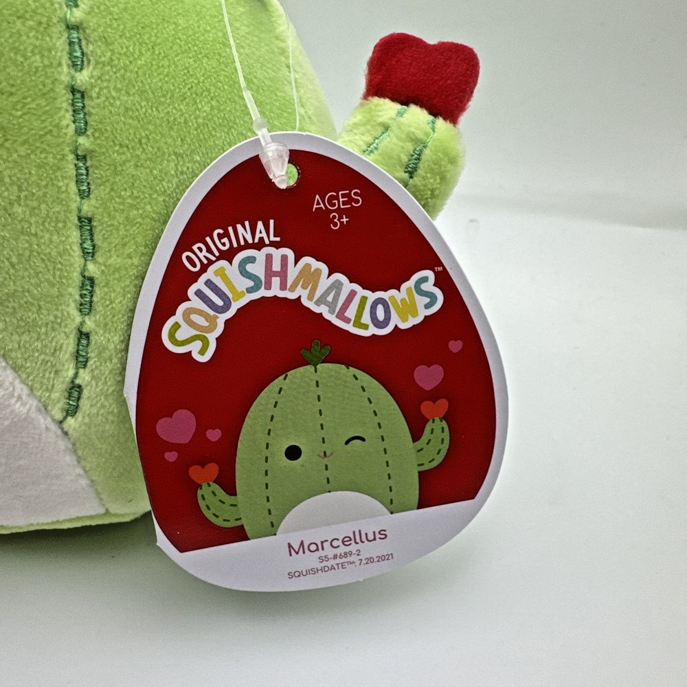 Squishmallows Marcellus Cactus Valentines 4.5" Plush w/Tag‎ NEW NWT Kellytoy - Picture 2 of 10